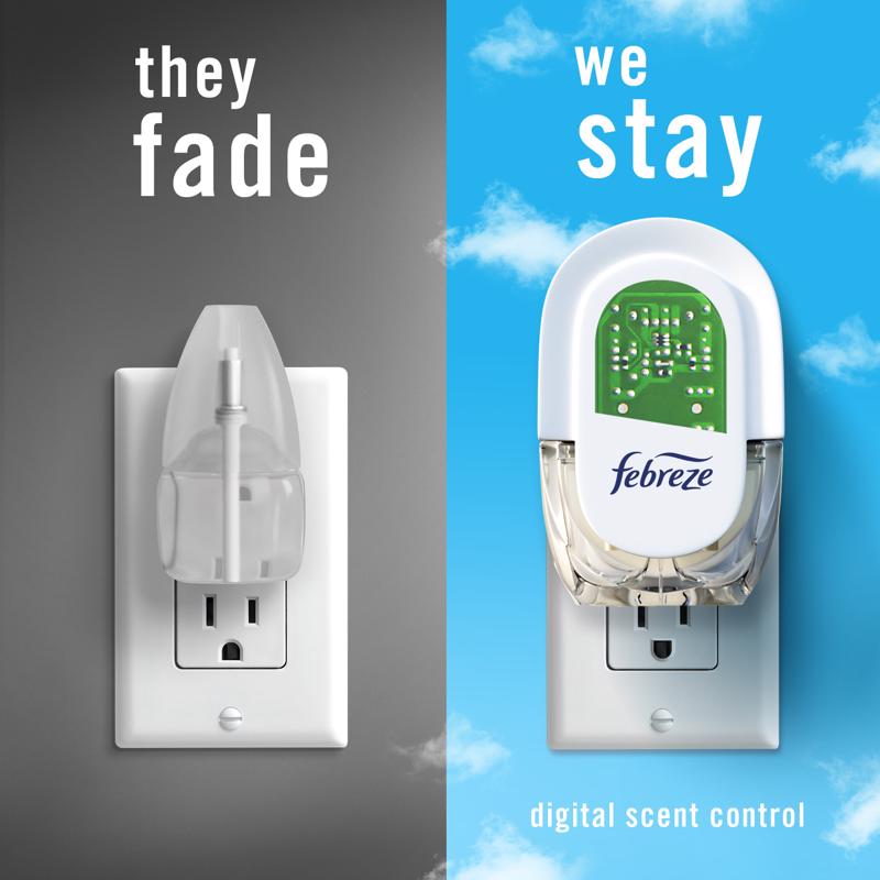 Febreze Plug Linen & Sky Scent Air Freshener Starter Kit 0.87 oz Liquid 1 pk, Pack of 4