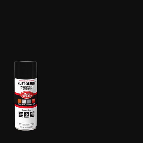 Rust-Oleum Industrial Choice Gloss Black Enamel Spray Paint 12 oz, Pack of 6
