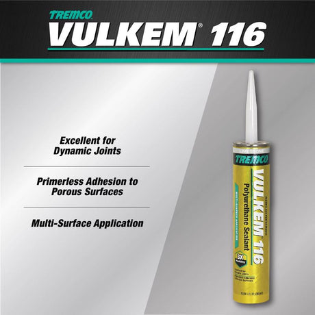 Vulkem 116 Limestone Polyurethane Window and Door Caulk Sealant 10.1 fl. oz., Pack of 12
