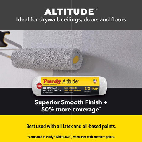 Purdy Altitude Poly Micro 9 in. W X 3/8 in. Regular Paint Roller Cover 3 pk
