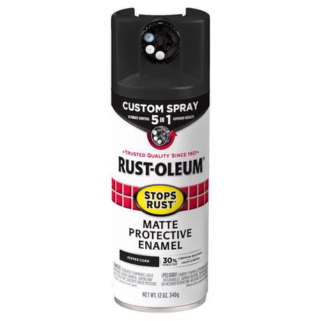Rust-Oleum Stops Rust Matte Peppercorn Protective Enamel Spray Paint 12 oz, Pack of 6
