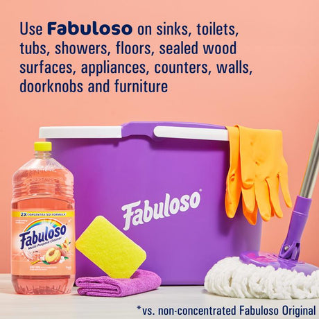 Fabuloso Peach Scent Concentrated All Purpose Cleaner Liquid 33.8 oz