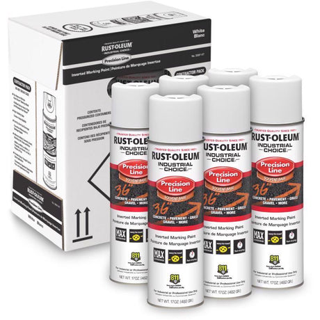 Rust-Oleum Industrial Choice - Contractor Pack(6 pk) White Inverted Marking Paint 17 oz