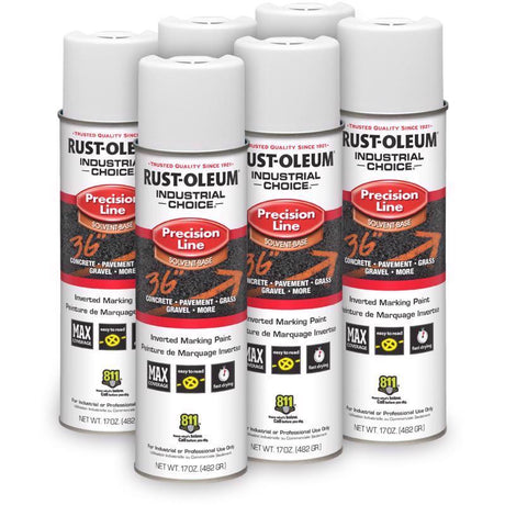 Rust-Oleum Industrial Choice - Contractor Pack(6 pk) White Inverted Marking Paint 17 oz