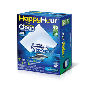 Happy Hour Fresh Scent Laundry Detergent Sheets 60 pk