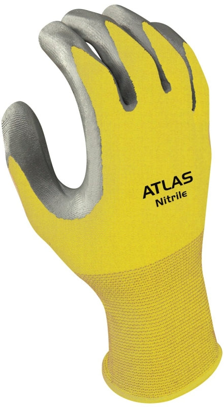 Showa 3704CL-08.RT Ergonomic Protective Gloves, L, Knit Wrist Cuff, Nitrile Coating, Nylon Glove