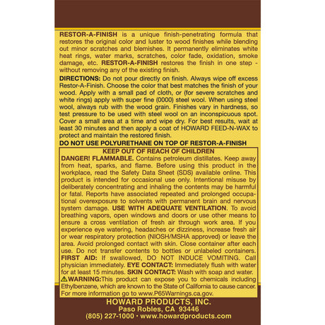 Howard Restor-A-Finish Semi-Transparent Golden Oak Oil-Based Wood Restorer 1 pt