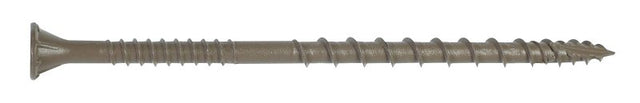 Simpson Strong-Tie Deck-Drive DSVT DSVT3R5LB Deck Screw, #10 Thread, 3 in L, Variable Thread, Tan, Ribbed Flat Head