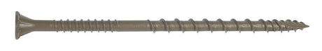 Simpson Strong-Tie Deck-Drive DSVT DSVT4R5LB Deck Screw, #10 Thread, 4 in L, Variable Thread, Ribbed Flat Head, Tan