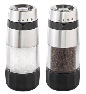 Oxo 1141000 Salt and Pepper Grinder Set, 1.94 oz Pepper, 4.76 oz Salt Capacity, Plastic/Stainless Steel, Clear