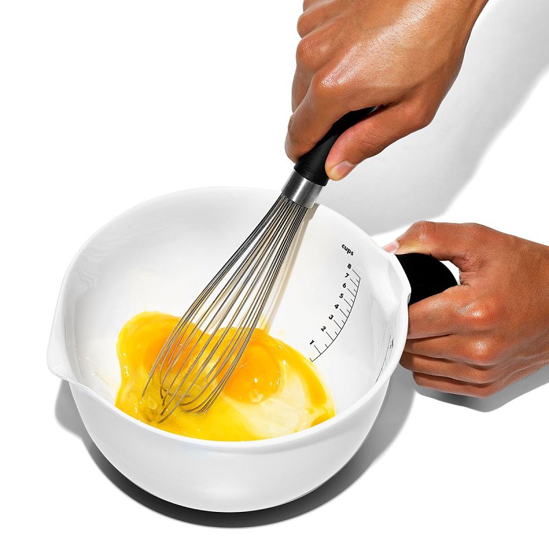 Good Grips 1144000 Batter Bowl, 2 qt Capacity, Round, 8 in L, 7-3/4 in W, Plastic, White