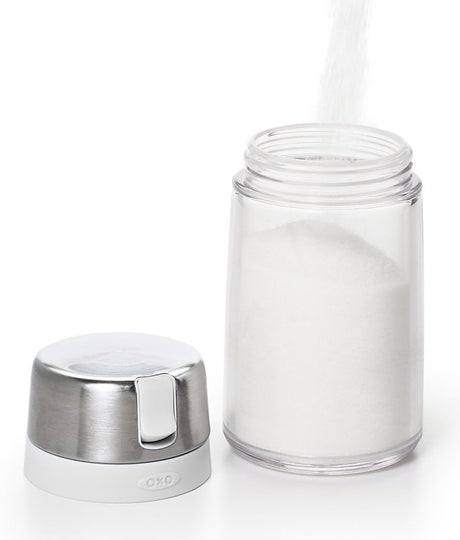 Oxo 1272380 Sugar Dispenser, 9 oz Capacity, Plastic/Stainless Steel, Clear