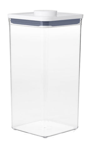 Good Grips POP 11233400 Food Container, 6 qt Capacity, Plastic, Clear, 6-1/2 in L, 6-1/2 in W, 12.6 in H