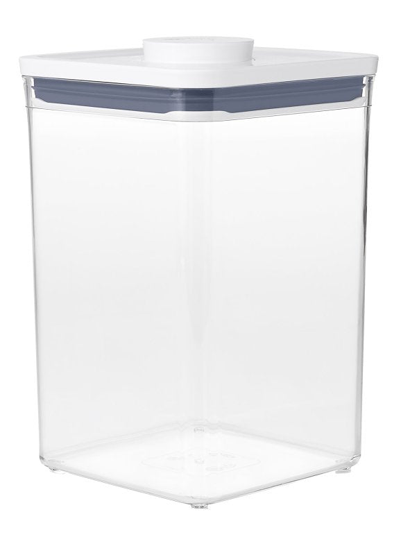 Good Grips POP 11233500 Food Container, 4.4 qt Capacity, Plastic, Clear, 6-1/2 in L, 6-1/2 in W, 9-1/2 in H