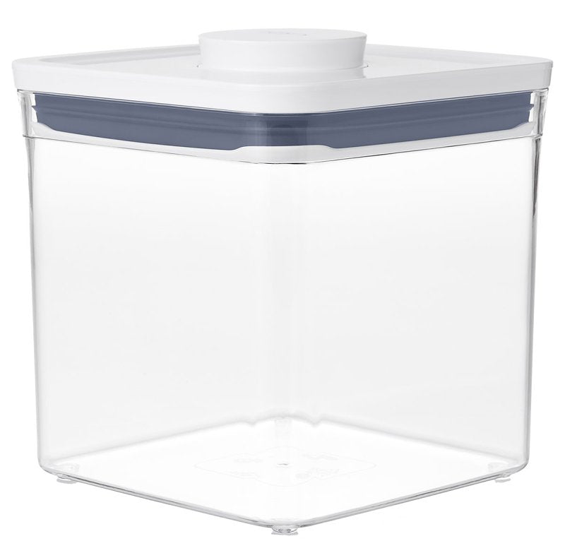 Good Grips POP 11233600 Food Container, 2.8 qt Capacity, Plastic, Clear, 6-1/2 in L, 6-1/2 in W, 6.3 in H