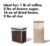 Good Grips POP 11234600 Food Container, 1.7 qt Capacity, Plastic, Clear, 6.3 in L, 4.1 in W, 6.7 in H