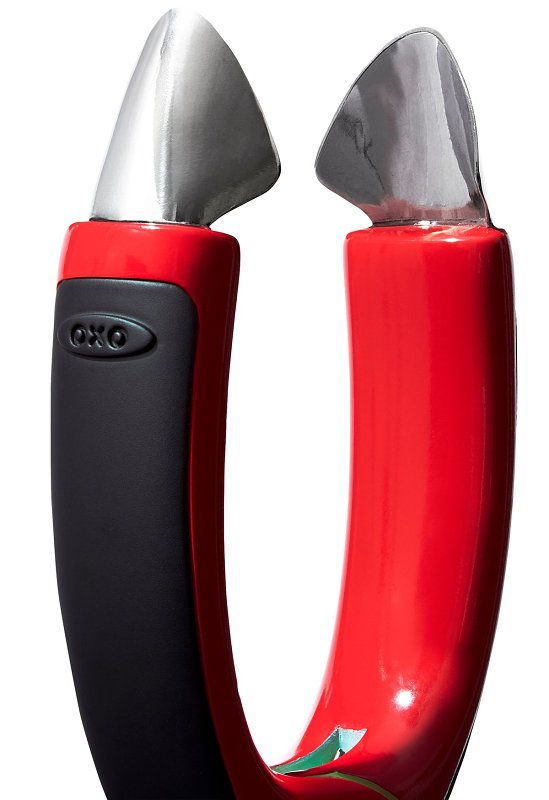 Good Grips 11308600 Strawberry Huller, 3-3/4 in L, 1.05 in W, 2-1/4 in H, Stainless Steel, Red