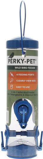 Perky-Pet 3265 Tube Bird Feeder, 1.25 lb, Plastic, Navy