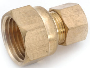 Anderson Metals 750066-0812 Tubing Coupling, 1/2 x 3/4 in, Compression x FIP, Brass
