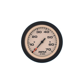 Sierra 59703P Sahara Series 3″ Black & Tan 0-7,000 RPM Dial Range Tachometer Gauge with Outboard Alternator or Coil Sender Code