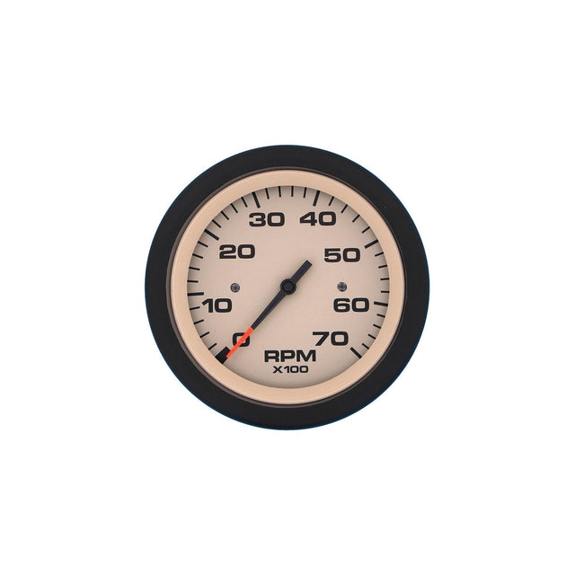Sierra 59703P Sahara Series 3″ Black & Tan 0-7,000 RPM Dial Range Tachometer Gauge with Outboard Alternator or Coil Sender Code