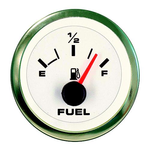 Sierra 62551P White Premier Pro Series 2″ Stainless Steel Fuel Gauge & Requires ″F″ Sender Code