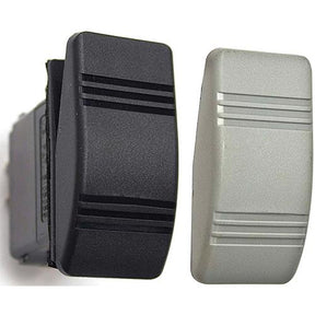 Sierra RK19850TP Contura III Black & Gray Non-Illuminated Waterproof DPDT 6 Blade Terminal Mom On/Off/Mom On Rocker Switch