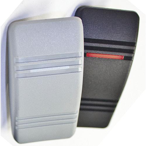 Contura III Illuminated Weather Resistant Illuminated Rocker Switch, Mom On/Off/On, Black & Gray