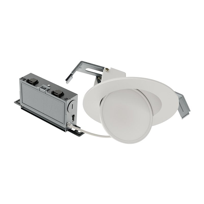 Halo HLA406FS5 Gimbal Downlight, 7 W, 120 V, LED Lamp, Polycarbonate/Steel, Matte White
