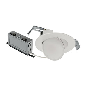 Halo HLA406FS5 Gimbal Downlight, 7 W, 120 V, LED Lamp, Polycarbonate/Steel, Matte White