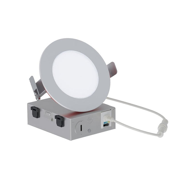 Halo HLBFR407FS5 Downlight, 8.3 W, 120 V, LED Lamp, Polycarbonate/Steel, Matte White