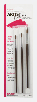 Linzer No. 2/4/6 Round Artist Paint Brush Set, Pack of 12