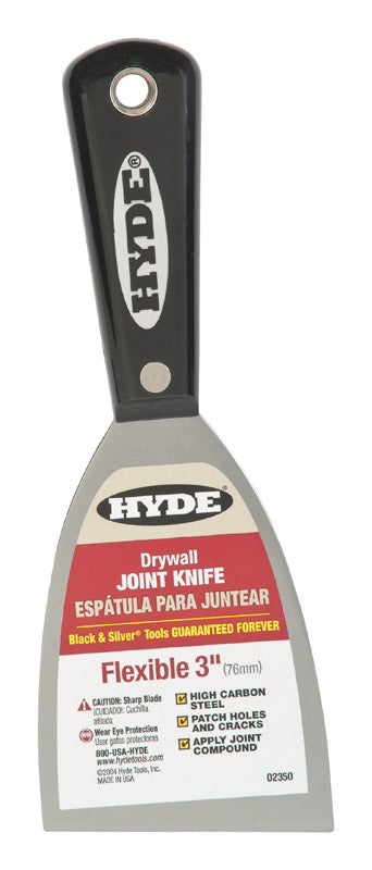 Hyde Black & Silver 3 in. W Carbon Steel Chiseled-Edge Paint Scraper