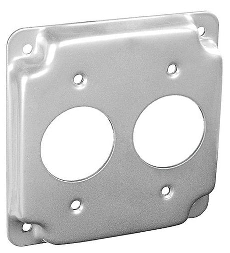Southwire G1933-UPC Industrial Surface Cover, 1/2 in L, 4 in W, Square, 2-Gang, Steel, Silver, Galvanized