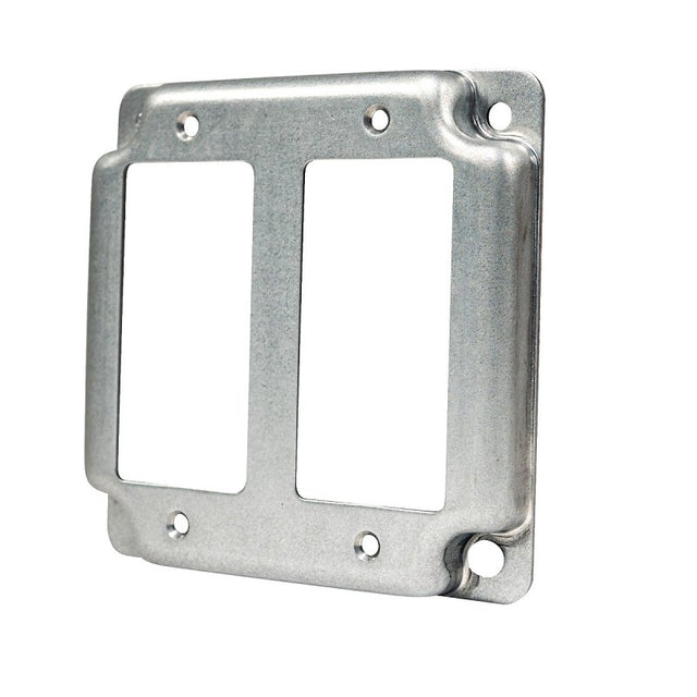 Southwire G1950-U Industrial Exposed Work Cover, 4 in L, 4 in W, Square, 2-Gang, Steel, Silver, Galvanized