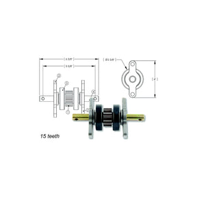 AP Products 014281331 2 X 2 Gear Pack Without Roll Pins Assembly (15 Teeth)