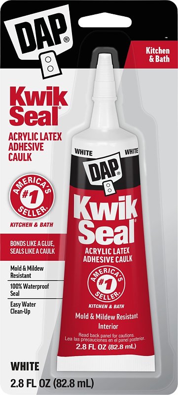 DAP Kwik Seal Series 7079800954 Adhesive Caulk, 40 to 100 deg F, 2.8 fl-oz Tube