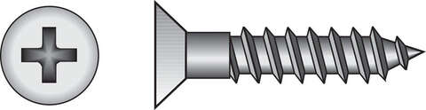 HILLMAN No. 6 X 1-3/4 in. L Phillips Zinc-Plated Coarse Wood Screws 100 pk