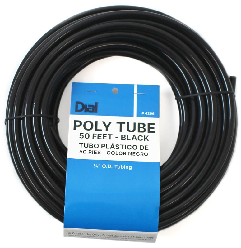 Dial 4296 Cooler Tubing, 50 ft L Dimensions, Polyethylene, Black, For: Evaporative Cooler Purge Systems