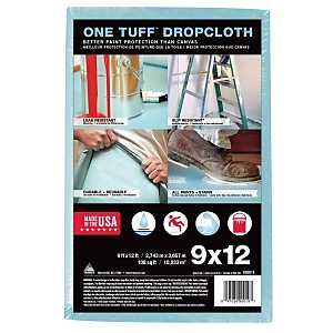 Trimaco 90099 Drop Cloth, 15 ft L, 4 ft W, 0.011 in Thick, Sontara Fabric, Blue