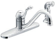 Moen Lindley Series CA87009 Kitchen Faucet with Sprayer, 1.5 gpm, 1-Faucet Handle, 4-Faucet Hole, Stainless Steel, Yes