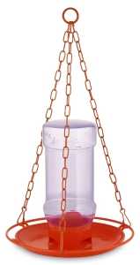 Perky-Pet 253 Jelly Feeder, 32 oz, 3-Port/Perch, Plastic, Orange, Hanging