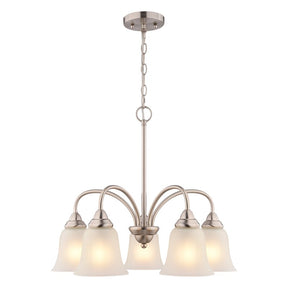 Boston Harbor OG24019 Chandelier, 5-Lamp, LED Lamp, Metal Fixture, Satin Nickel Fixture