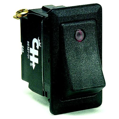 Cole Hersee 5832701BP Weather Resistant Rocker Switch w/Dependent Pilot Lights, On/Off, SPST