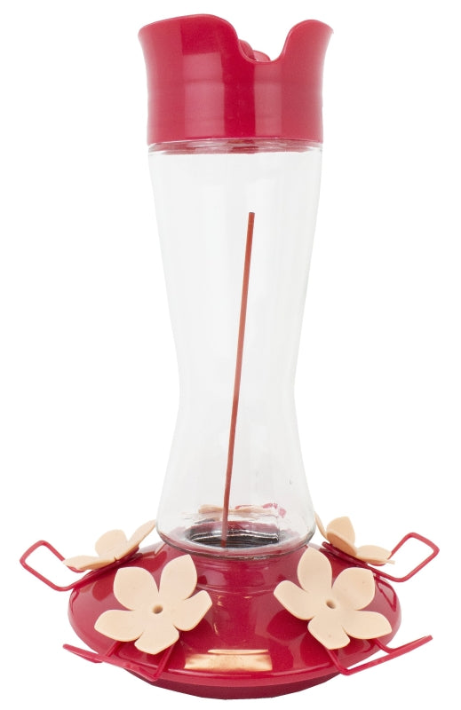 Perky-Pet 9201-6 Top-Fill Pinch-Waist Bird Feeder, 12 oz, Nectar, 5-Port/Perch, Glass/Plastic, 9-1/2 in H