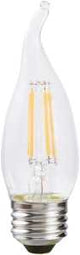 Sylvania 40756 Natural LED Bulb, Decorative, 350 Lumens, 4 W, B10 Bent Tip Lamp, 40 W Equivalent, E26 Lamp Base, Clear