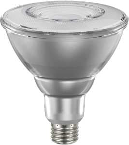Sylvania Natural Series 40899 LED Bulb, PAR38 Lamp, E26 Medium Lamp Base, Dimmable, Clear, Cool White, 3000 K Color Temp