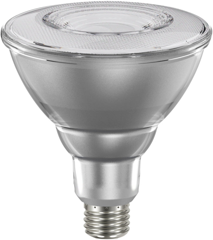 Sylvania Natural Series 40899 LED Bulb, PAR38 Lamp, E26 Medium Lamp Base, Dimmable, Clear, Cool White, 3000 K Color Temp