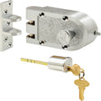 Prime-Line SE 15323 Rim Deadbolt, Bronze, Brushed Chrome, Segal Keyway, 1-3/8 to 2-3/8 in Thick Door