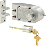 Prime-Line SE 15323 Rim Deadbolt, Bronze, Brushed Chrome, Segal Keyway, 1-3/8 to 2-3/8 in Thick Door